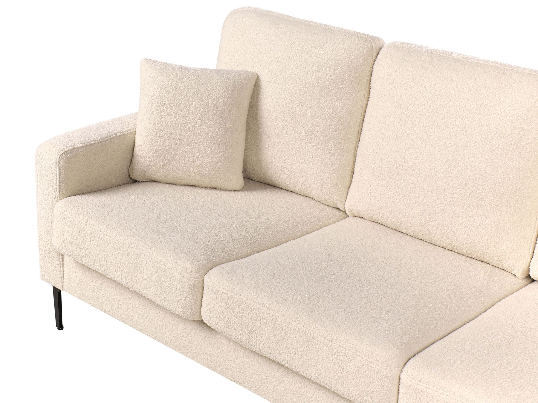 3 Seater Boucle Sofa Beige GAVLE