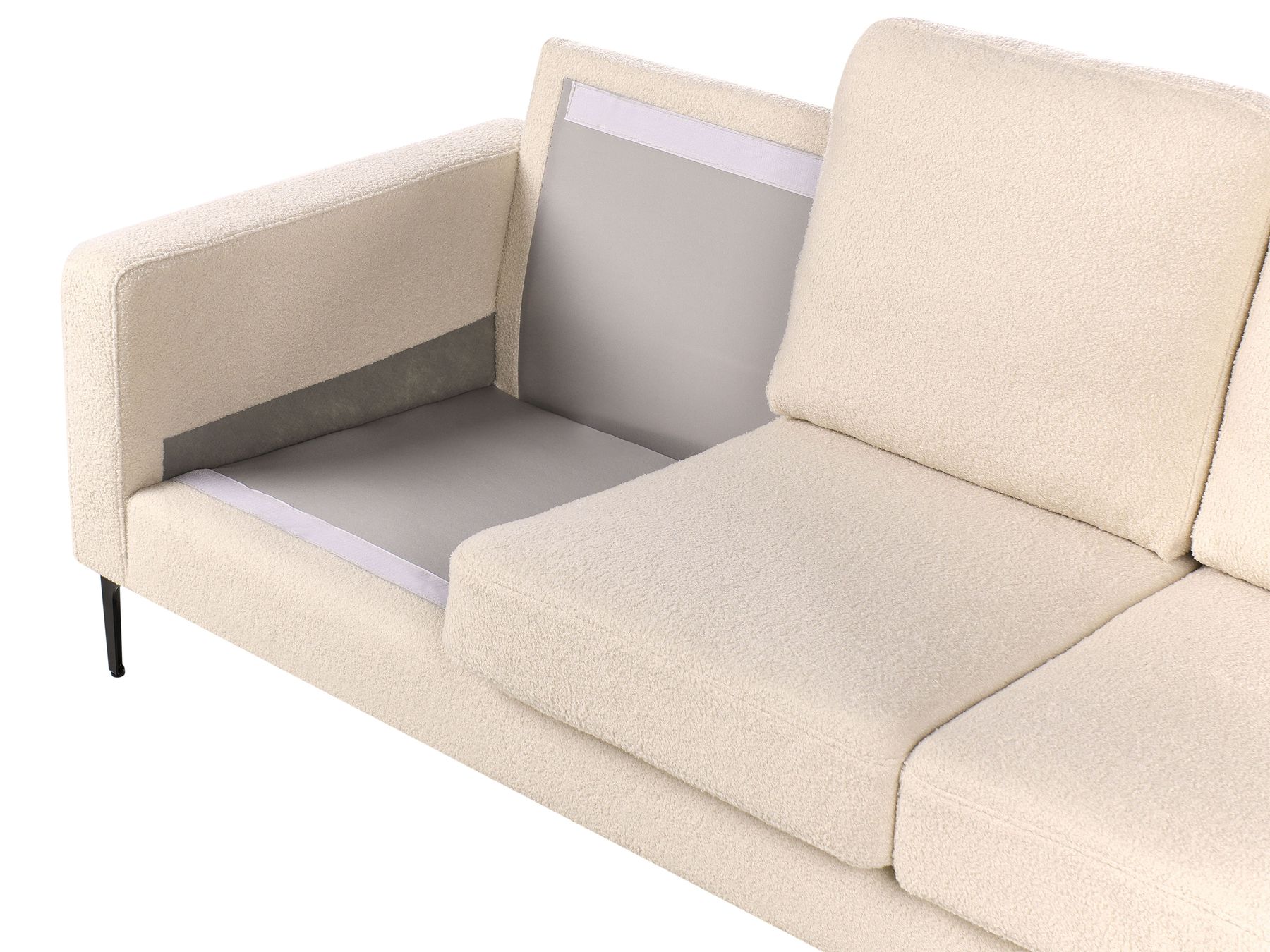 3 Seater Boucle Sofa Beige GAVLE