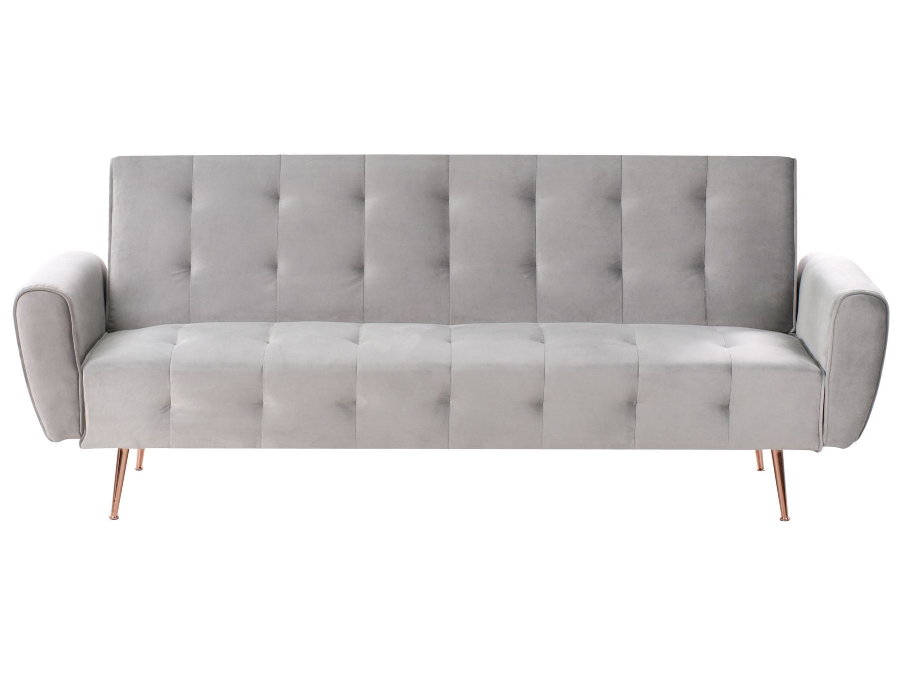 Sofa Bed SELNES Velvet Light Grey 3 Seater