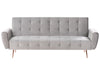 Sofa Bed Velvet Light Grey 3 Seater