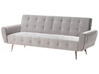 Sofa Bed SELNES Velvet Light Grey 3 Seater