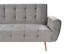 Sofa Bed SELNES Velvet Light Grey 3 Seater