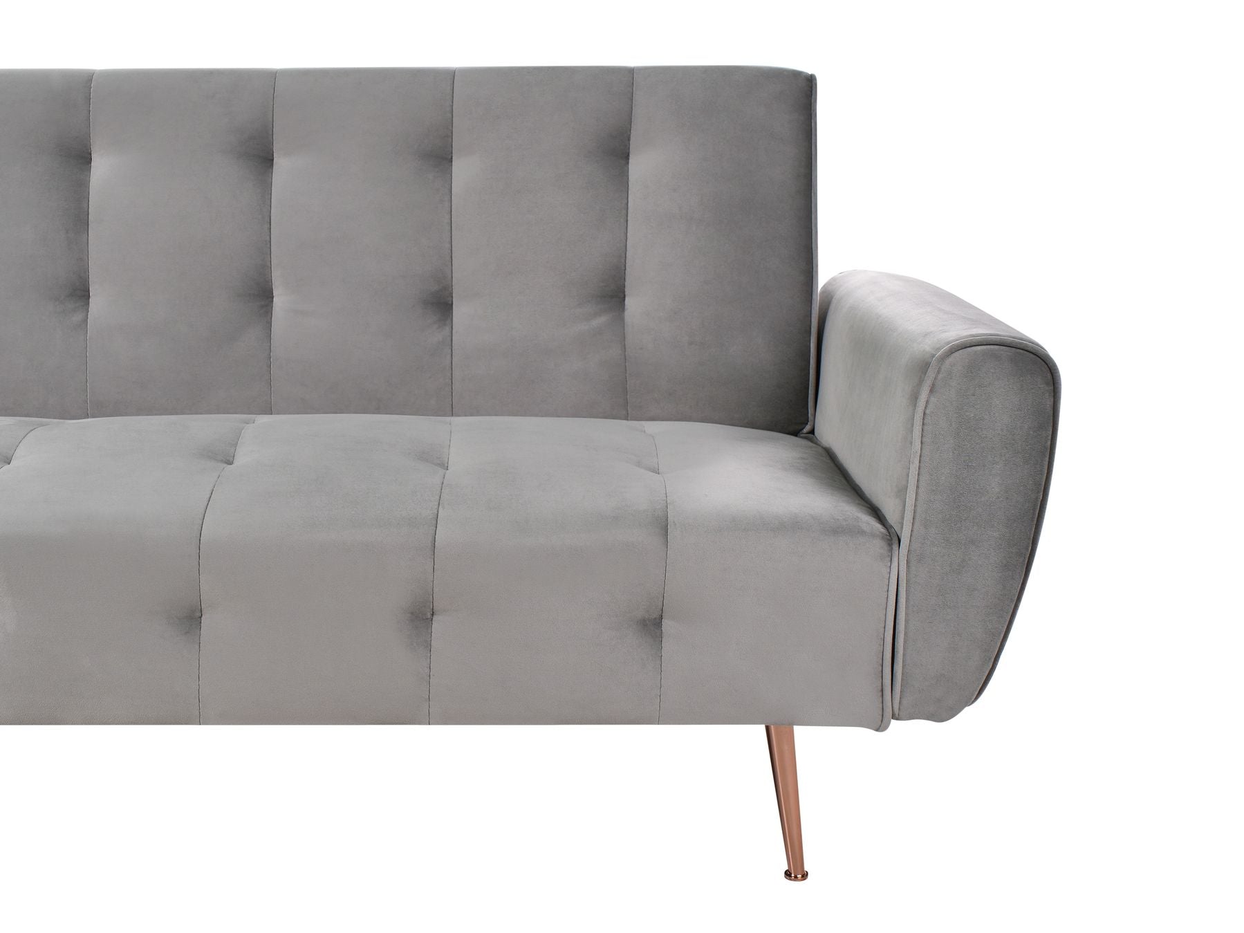 Sofa Bed SELNES Velvet Light Grey 3 Seater