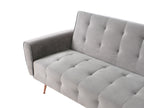 Sofa Bed SELNES Velvet Light Grey 3 Seater
