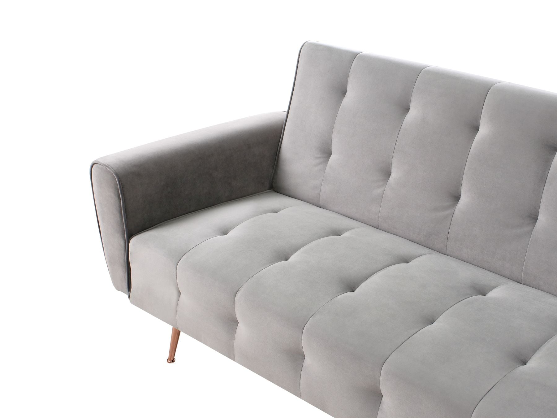 Sofa Bed SELNES Velvet Light Grey 3 Seater