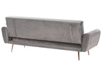 Sofa Bed SELNES Velvet Light Grey 3 Seater