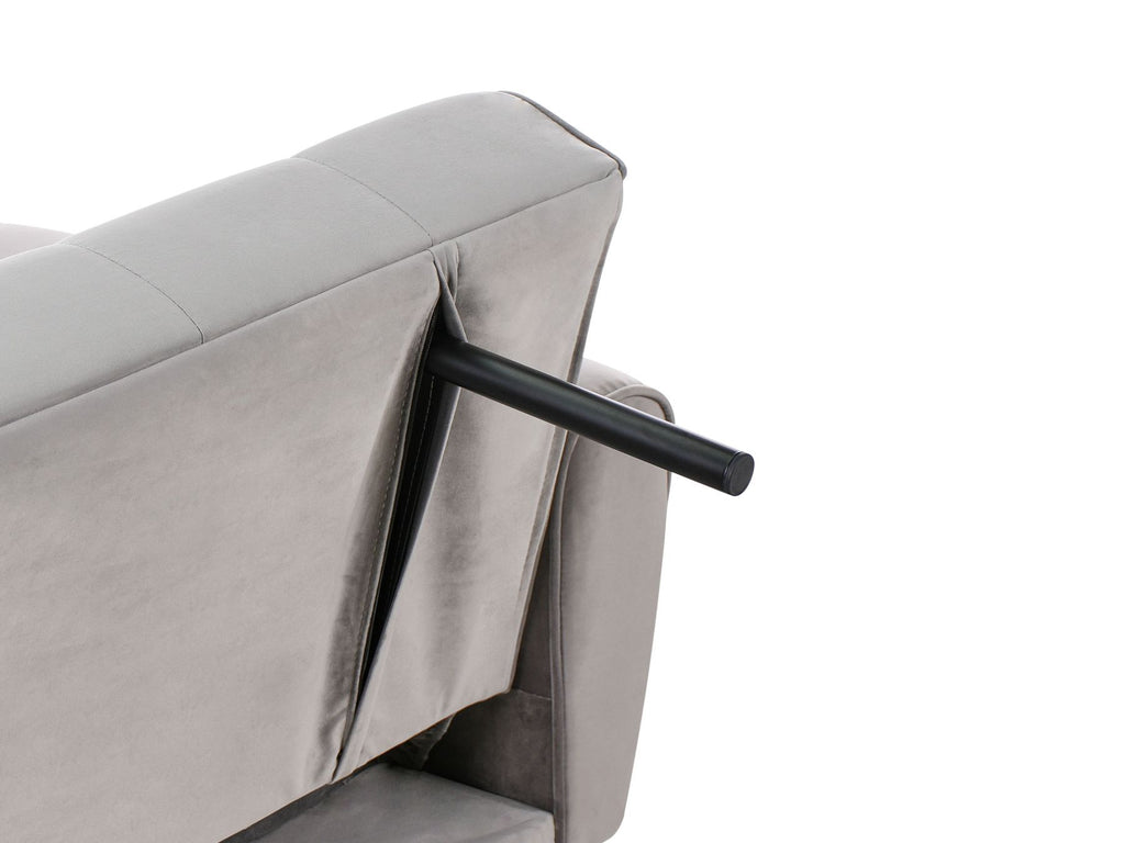 Sofa Bed SELNES Velvet Light Grey 3 Seater