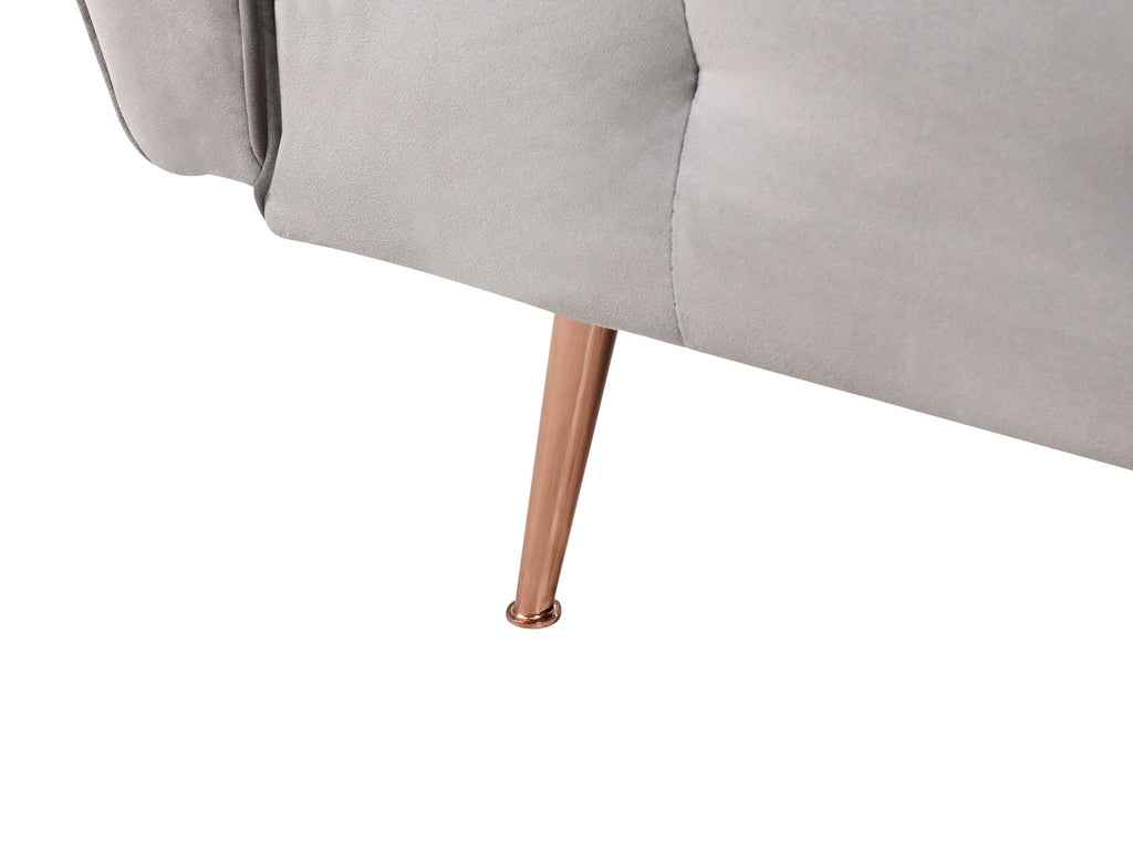 Sofa Bed SELNES Velvet Light Grey 3 Seater