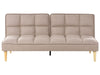 Sofa Bed Fabric Light Brown 3 Seater