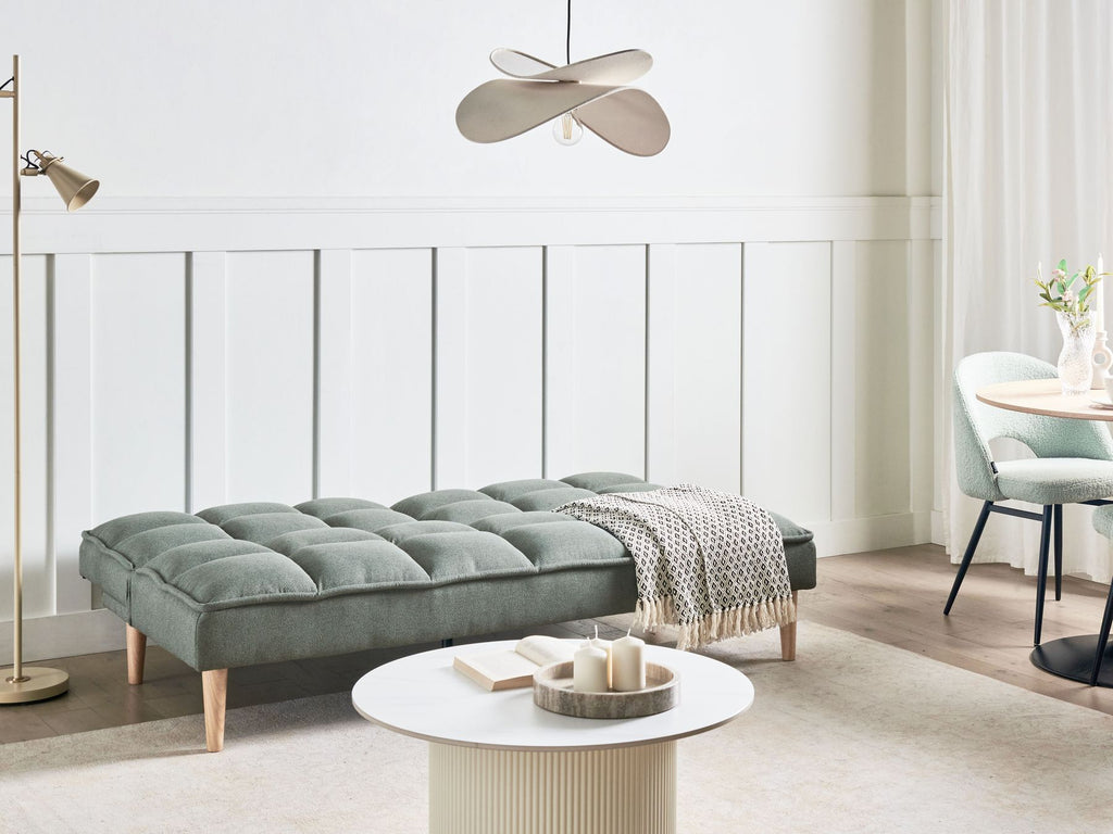 Sofa Bed SILJAN Fabric Light Green 3 Seater