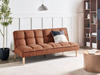 Sofa Bed SILJAN Fabric Golden Brown 3 Seater