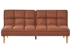 Sofa Bed SILJAN Fabric Golden Brown 3 Seater