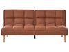 Sofa Bed Fabric Golden Brown 3 Seater