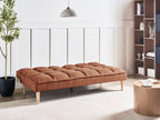 Sofa Bed SILJAN Fabric Golden Brown 3 Seater