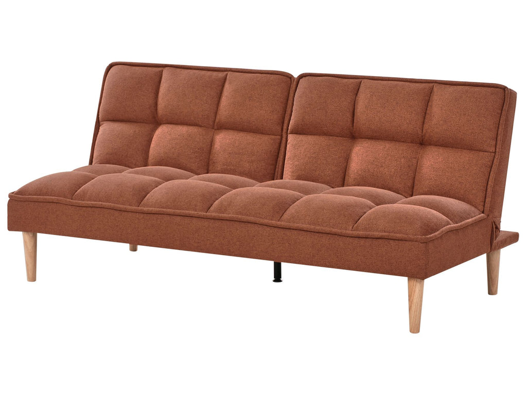 Sofa Bed SILJAN Fabric Golden Brown 3 Seater