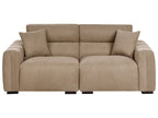 3 Seater Fabric Sofa Light Brown FAUSKAN