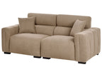 3 Seater Fabric Sofa Light Brown FAUSKAN