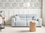 3 Seater Fabric Sofa Light Blue FAUSKAN