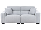 3 Seater Fabric Sofa Light Blue FAUSKAN