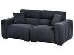 3 Seater Fabric Sofa Black FAUSKAN
