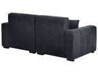 3 Seater Fabric Sofa Black FAUSKAN