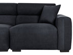 3 Seater Fabric Sofa Black FAUSKAN