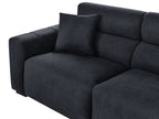 3 Seater Fabric Sofa Black FAUSKAN