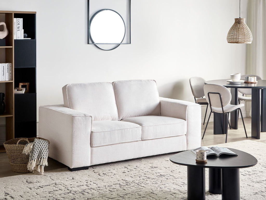 2 Seater Jumbo Cord Sofa White VIKRAN