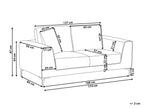 2 Seater Fabric Sofa Grey REINEN