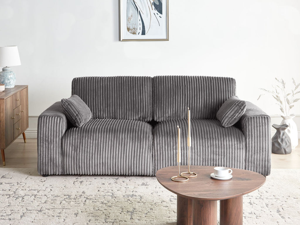 3 Seater Jumbo Cord Sofa Grey SANDORA