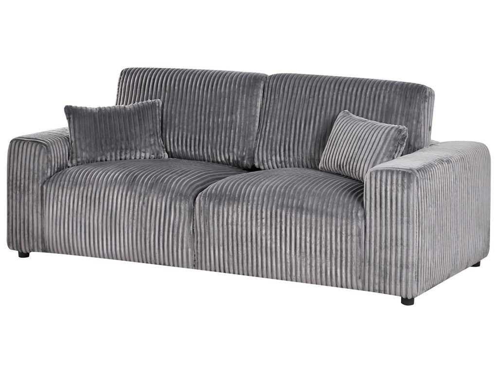 3 Seater Jumbo Cord Sofa Grey SANDORA