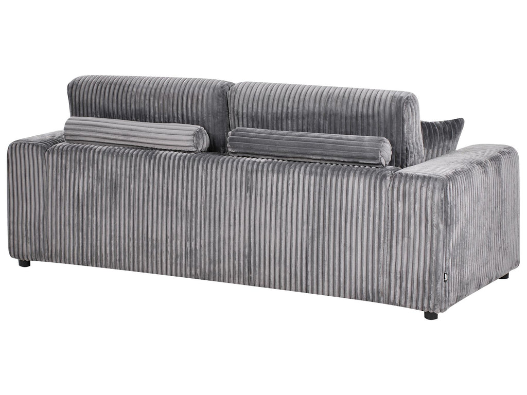 3 Seater Jumbo Cord Sofa Grey SANDORA