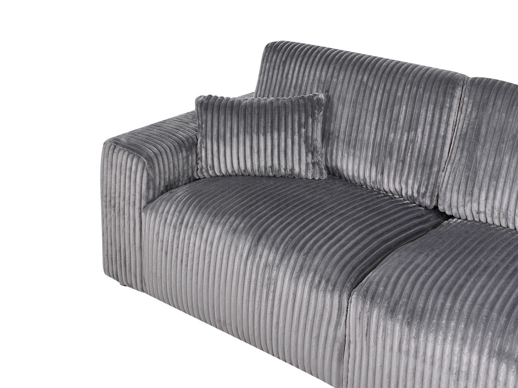 3 Seater Jumbo Cord Sofa Grey SANDORA