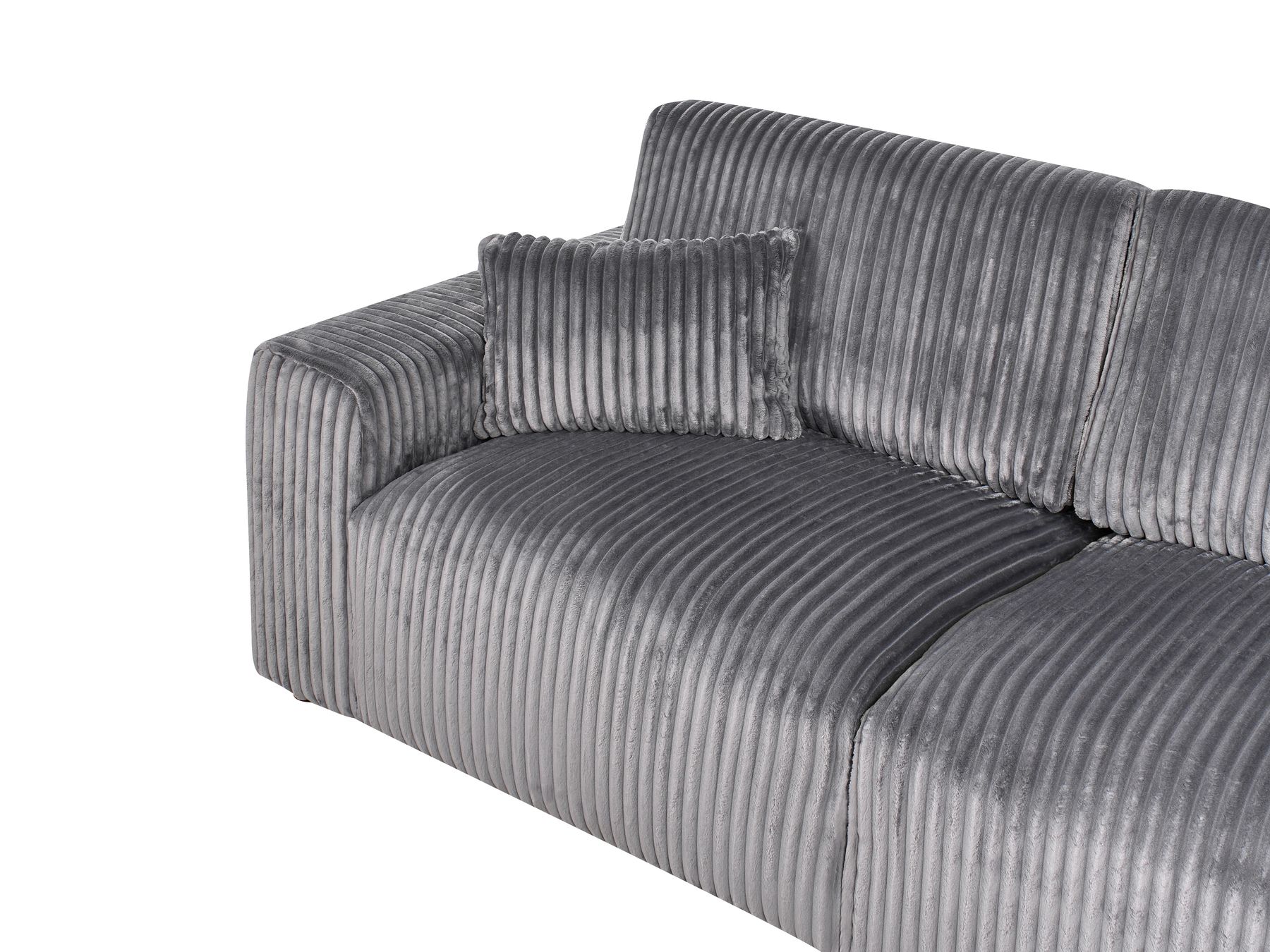 3 Seater Jumbo Cord Sofa Grey SANDORA