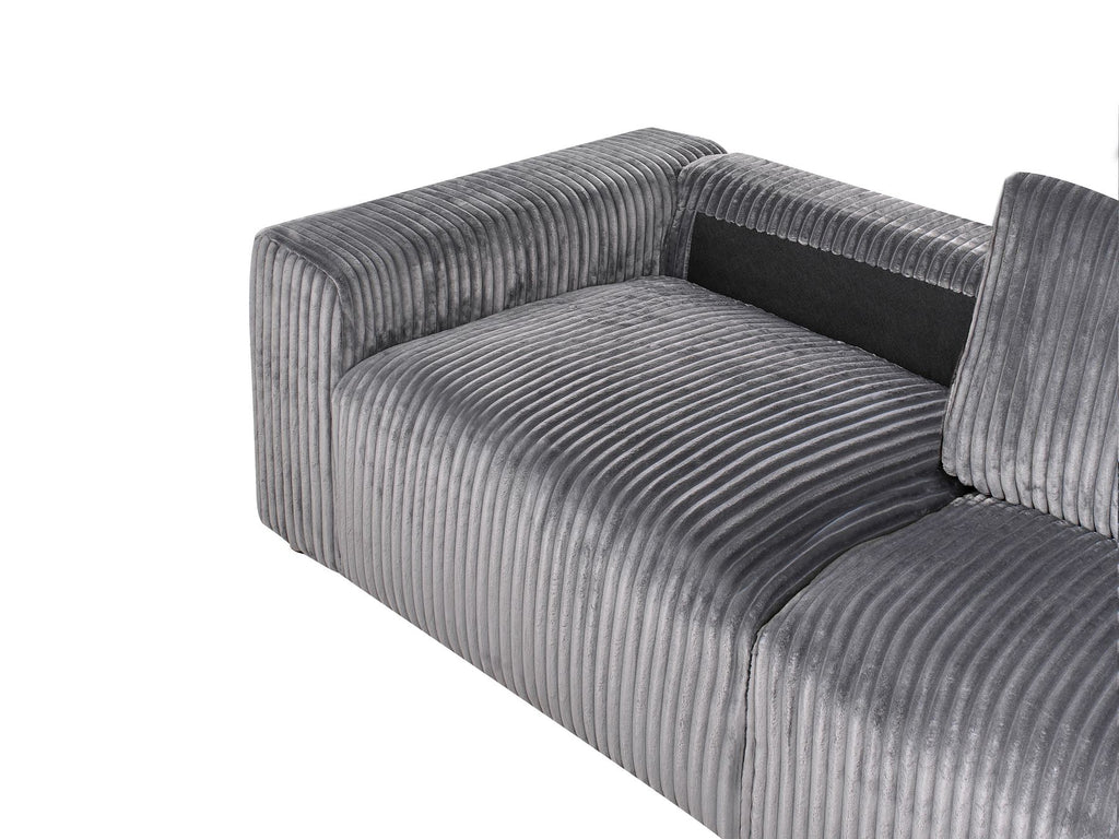 3 Seater Jumbo Cord Sofa Grey SANDORA