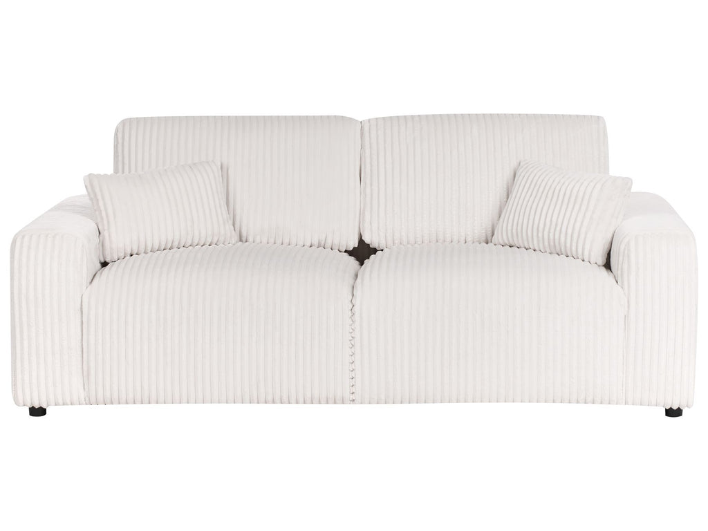 3 Seater Jumbo Cord Sofa Off White SANDORA