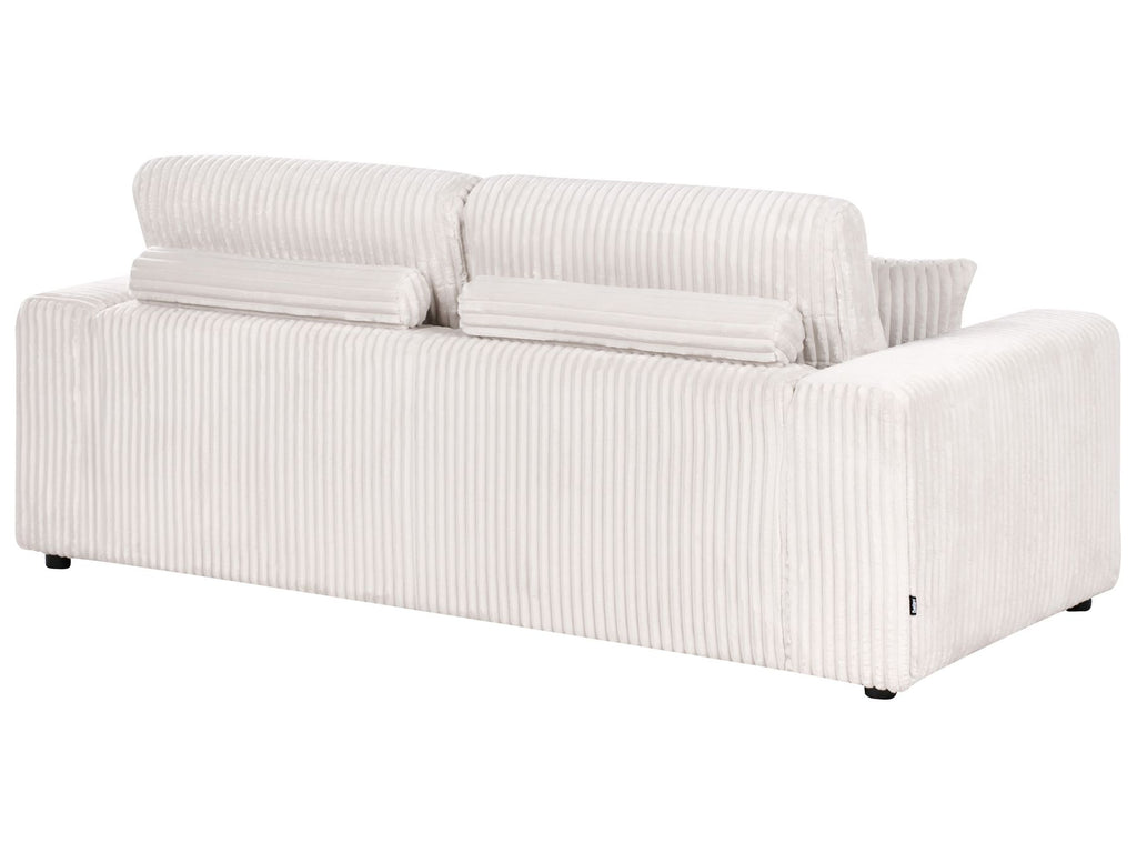 3 Seater Jumbo Cord Sofa Off White SANDORA