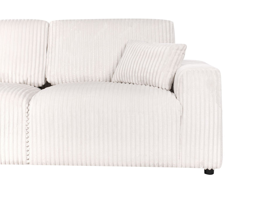3 Seater Jumbo Cord Sofa Off White SANDORA