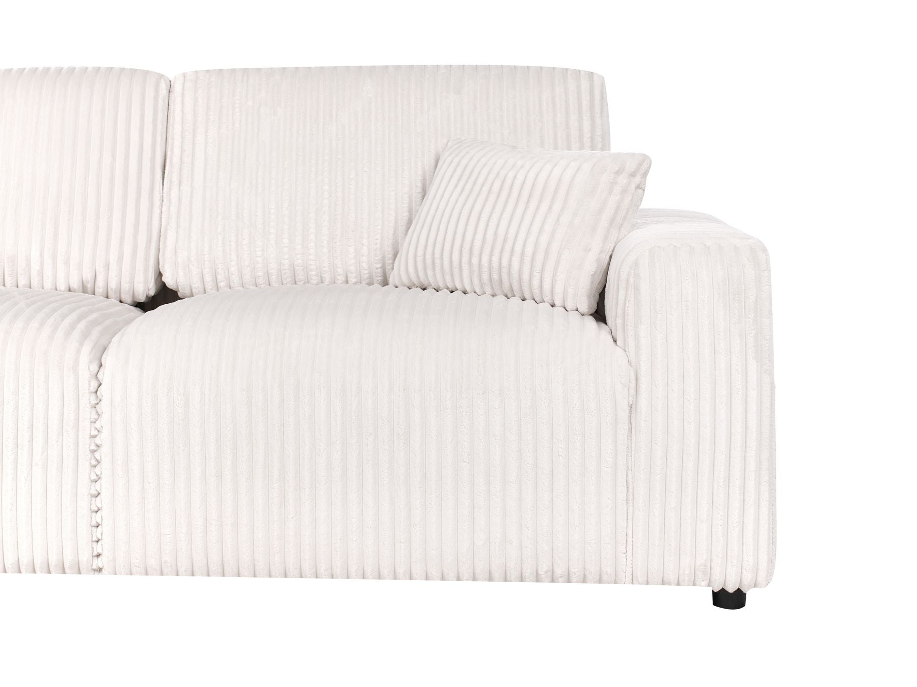3 Seater Jumbo Cord Sofa Off White SANDORA