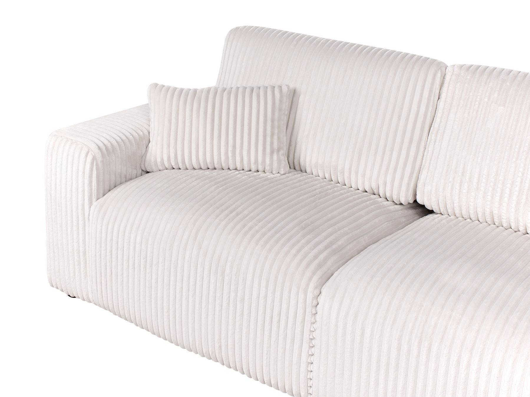 3 Seater Jumbo Cord Sofa Off White SANDORA