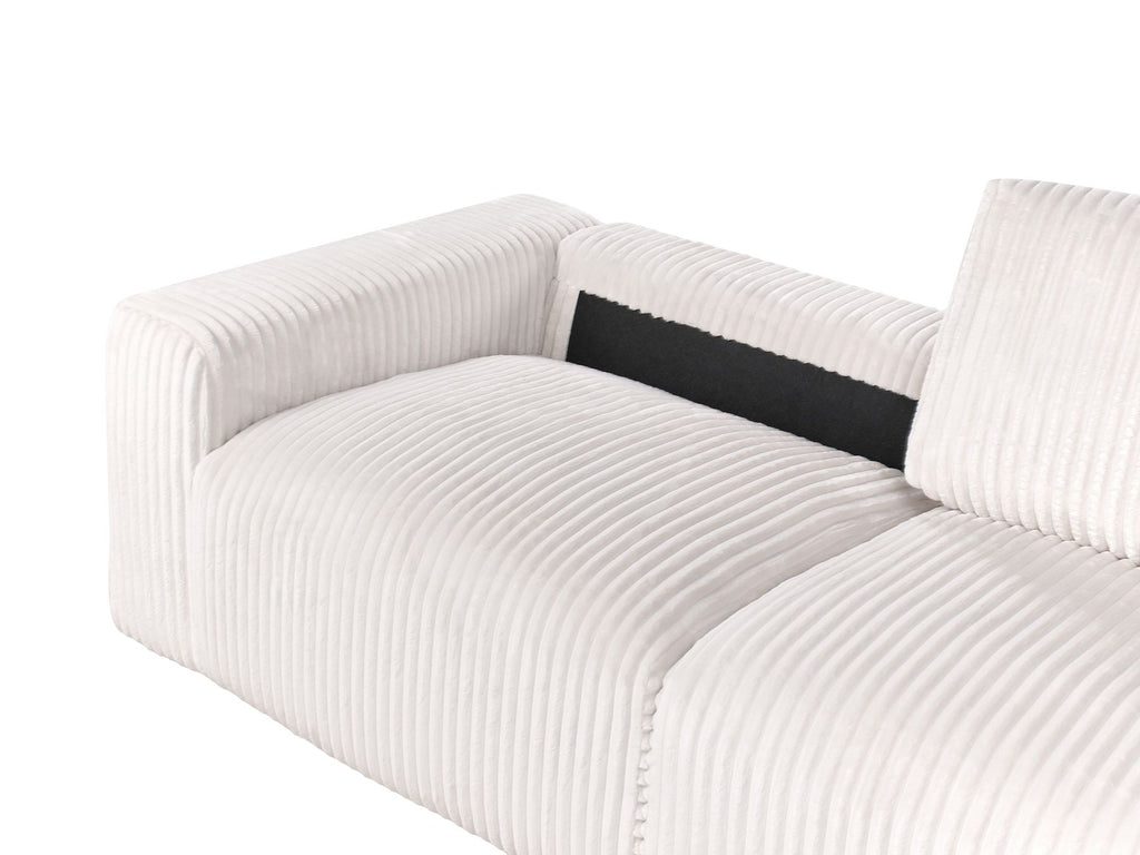 3 Seater Jumbo Cord Sofa Off White SANDORA