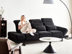 Fabric 3 Seater Sofa Black IKAST