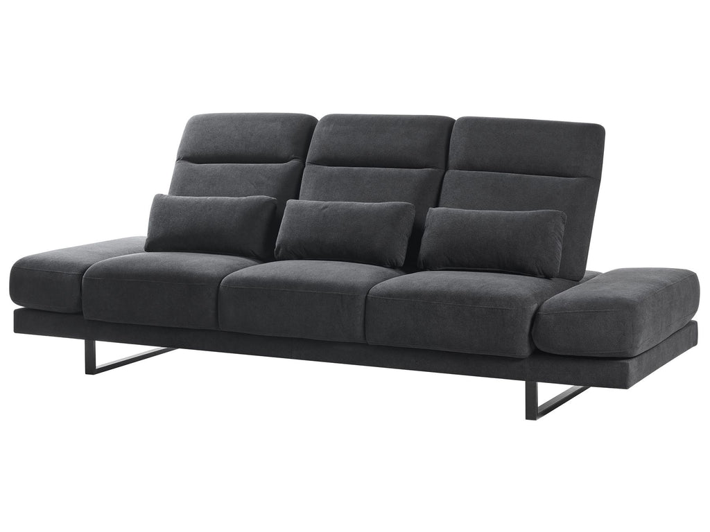Fabric 3 Seater Sofa Black IKAST