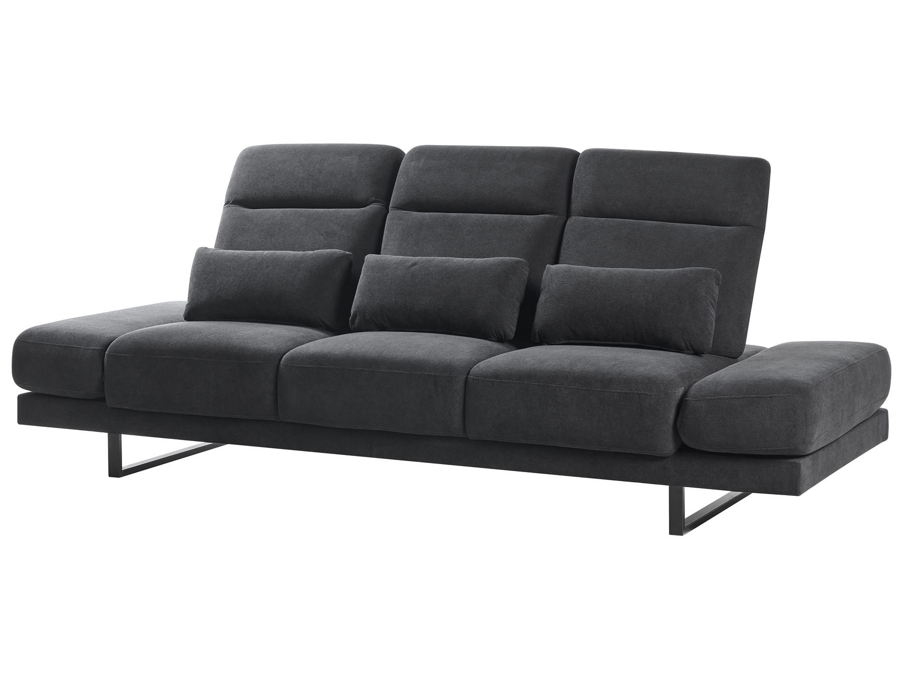 Fabric 3 Seater Sofa Black IKAST