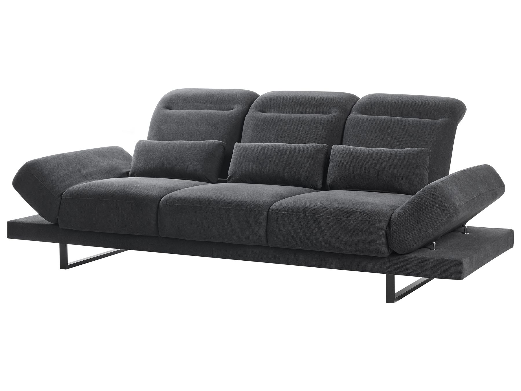Fabric 3 Seater Sofa Black IKAST