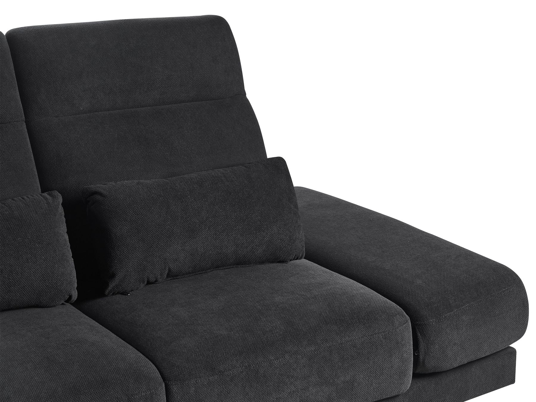 Fabric 3 Seater Sofa Black IKAST