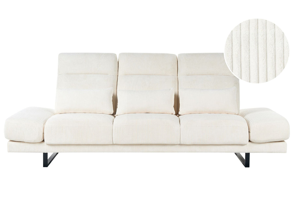 Jumbo Cord 3 Seater Sofa Light Beige IKAST