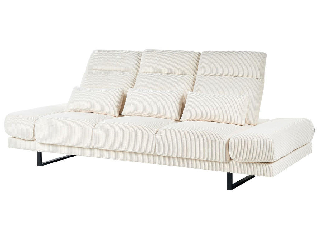 Jumbo Cord 3 Seater Sofa Light Beige IKAST