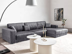 Corner Sofa LOFOTEN Corduroy Dark Grey 4 Seater Left Hand