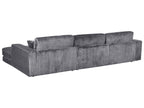 Corner Sofa LOFOTEN Corduroy Dark Grey 4 Seater Left Hand